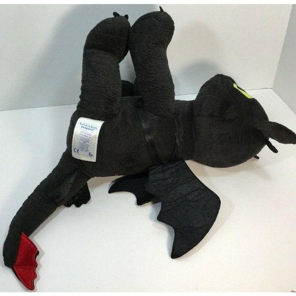 Build A Bear TOOTHLESS Plush How To Train Your Dragon Stuffed Animal Wings Black - Picture 7 of 11